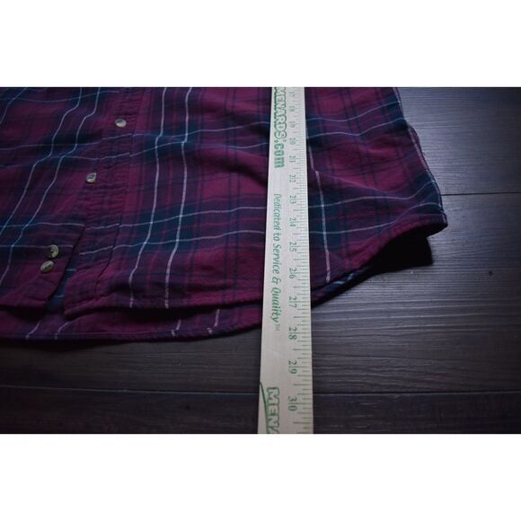 Eddie Bauer Flannel Red Black Tartan Plaid Mens XL - Picture 6 of 6